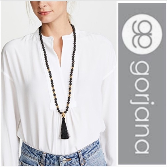 Gorjana Jewelry - Gorjana Hannah Black & Gold Druzy Necklace